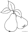 Lamina para colorear Dibujos de Frutas. peras